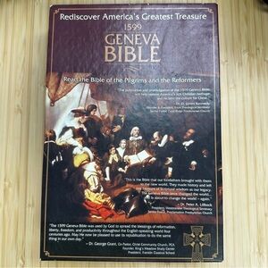 1599 GENEVA BIBLE Black Bonded Leather Boxed Tolle Lege Press w/CD *NEW OPEN BOX